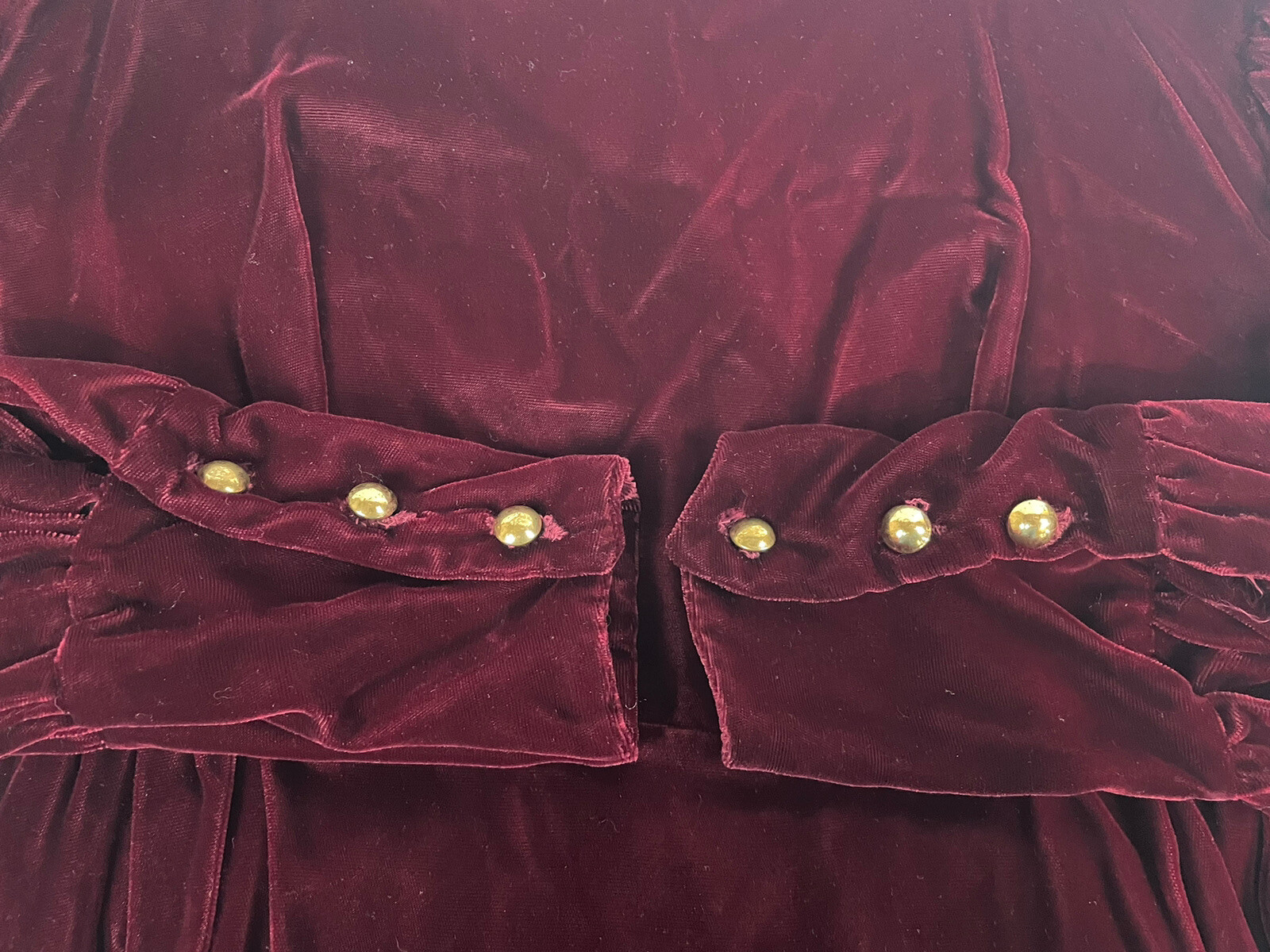 Vintage Maxi Dress Red Velvet Victorian Steampunk Empire Waist Homemade eBay