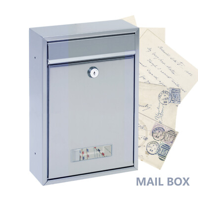 Wall-Mounted Key Drop Box with Key Lock Metal Mailbox Indoor& Outdoor Waterproof
