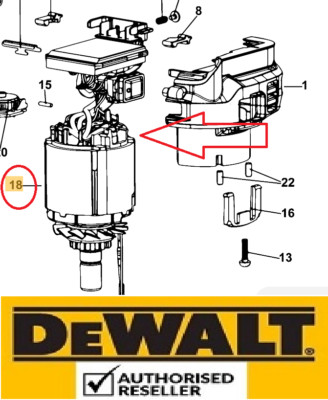 Original DeWalt Motor SA NA186171 für 18V Oberfräse DCW600 DCW604