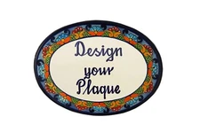 Mexican Ceramic Talavera House Sign Custom Wall Address Sign House Plaque #14