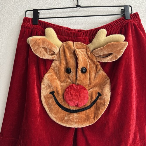 Reindeer Intimo Velvet Shorts Size Medium Sleepwear - Picture 2 of 7