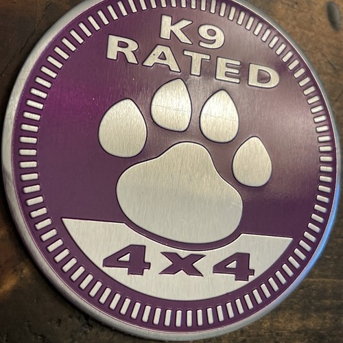 Dog K9 Rated 4X4 DEFECT Fender Badge for JEEP WRANGLER YJ JL JK JT emblem USA - Picture 2 of 4