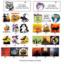 30 Personalized Address Labels Halloween ha1 