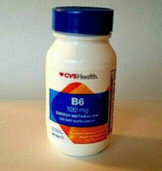 CVS Health Energy Supplement Vitamin B6 100 MG 100 Tablets Each for