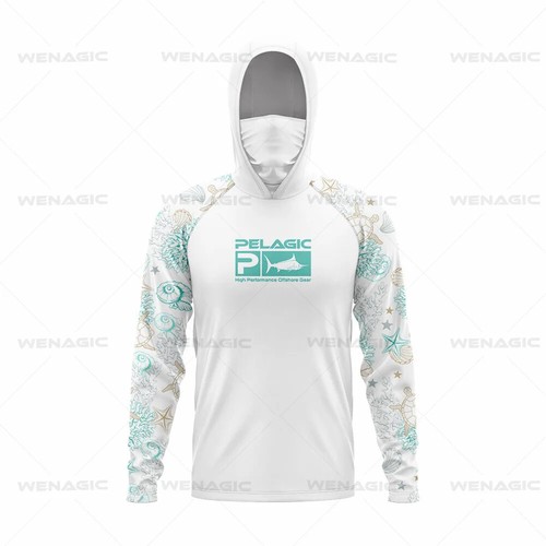 Fishing Shirts with UV Protection Long Sleeve Hooded Face Cover Quick Dry Tops - Picture 12 of 22