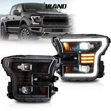 Pair For Ford F150 2015-2017 & Ford Raptor 2016-2021 VLAND  FULL LED Headlights