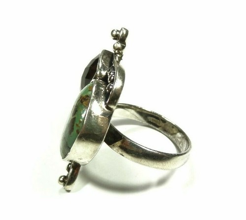 DESIGNER SANJEN TURQUOISE AQUAMARINE STATEMENT RING SIZE 9 STERLING 925 SILVER - Picture 12 of 12