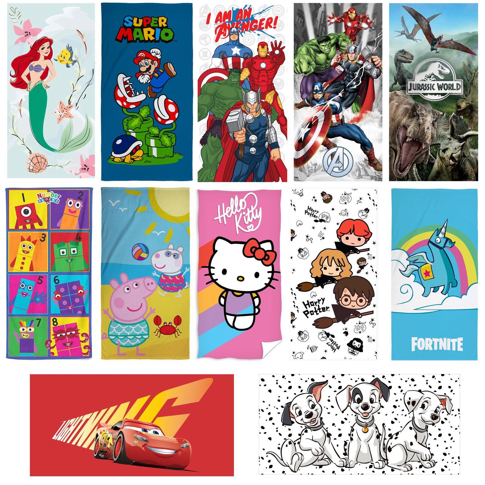 TOALLAS DE BAÑO/PLAYA PARA NIÑOS - DISNEY AVENGERS HARRY POTTER POKEMON PEPPA PIG BATMAN