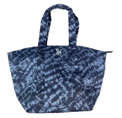 VICTORIA'S SECRET  Weekender Tote BLUE TIE DIE Zipper Bag - New W/OUT TAG!