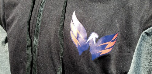 Rare Washington Capitals 2XL Full Zip Hoodie Jacket Black/ Gray Fleece Interior - Picture 6 of 12