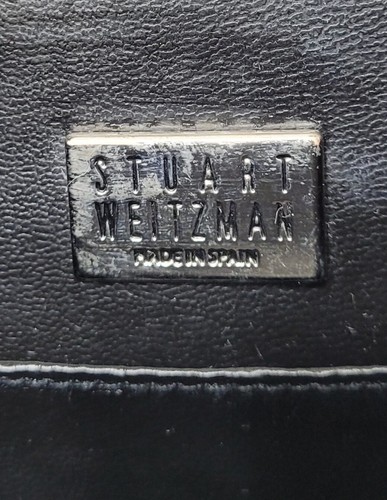 Vintage Stuart Weitzman Black Suede Leather Womans Over The Shoulder/Clutch Bag - Picture 12 of 14