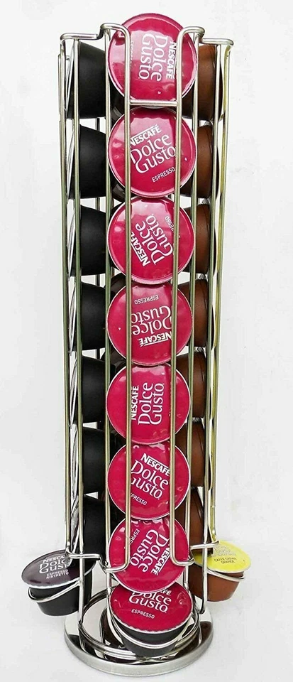 QUALITAS DOLCE GUSTO 32 COFFEE POD ROTATING HOLDER RACK CAPSULE STAND PREMIUM QUAILITY