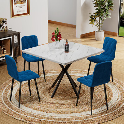 Piece Dining Set Square Dining Table with Chair Kitchen Breakfast  Furniture
