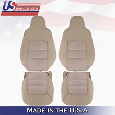 2003 2004 For Ford Expedition XLT Front 2x Top & 2x Bottom Cloth Seat Covers Tan