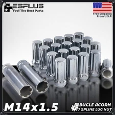 32Pc Chrome M14x1.5 2" Spline Lug Nut+Key Fit Chevy 8-Lug Truck K2500/K3500