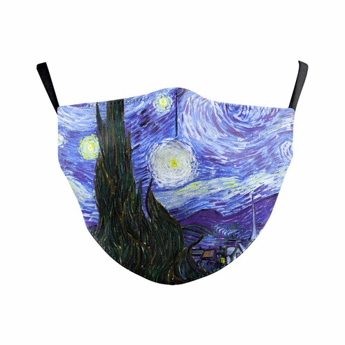 Adult Adjustable Reusable Oil Painting Theme Mouth Masks 3D Protective Facemasks - Picture 21 of 40