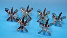 (6) ANNEAUX DE SERVIETTE VINTAGE COUTEAU/FOURCHETTE/CUILLÈRE ARGENTÉS