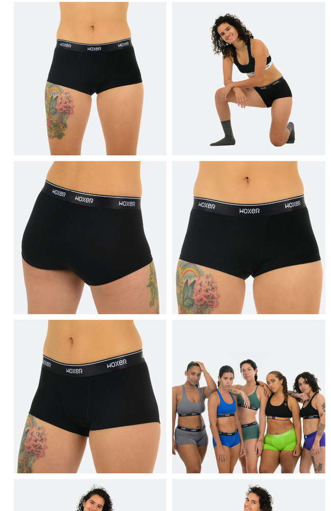 Woxer Boxer Briefs for Women Baller Shortie Style Bold Black 2.0 Size S