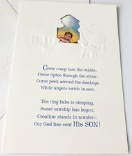 Vintage Christmas Card DaySpring Nativity Mary Joseph Baby Jesus Manger Lamb