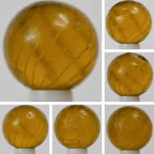 Handmade Gooseberry Marble, Amber Glass, 11/16 in, N Mint-, Chip, Germany, S1415