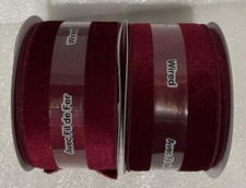 Celebrate It Christmas Wired Red Ribbon 2.5 in x 5 Yd. New  Lot Of 2 