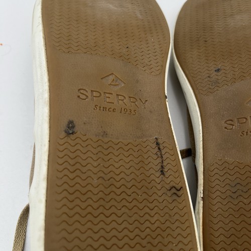 Sperry Top Sider Mens Wahoo Lace Up Sneaker Shoes Beige STS14358 Size 12W Used - Picture 18 of 22