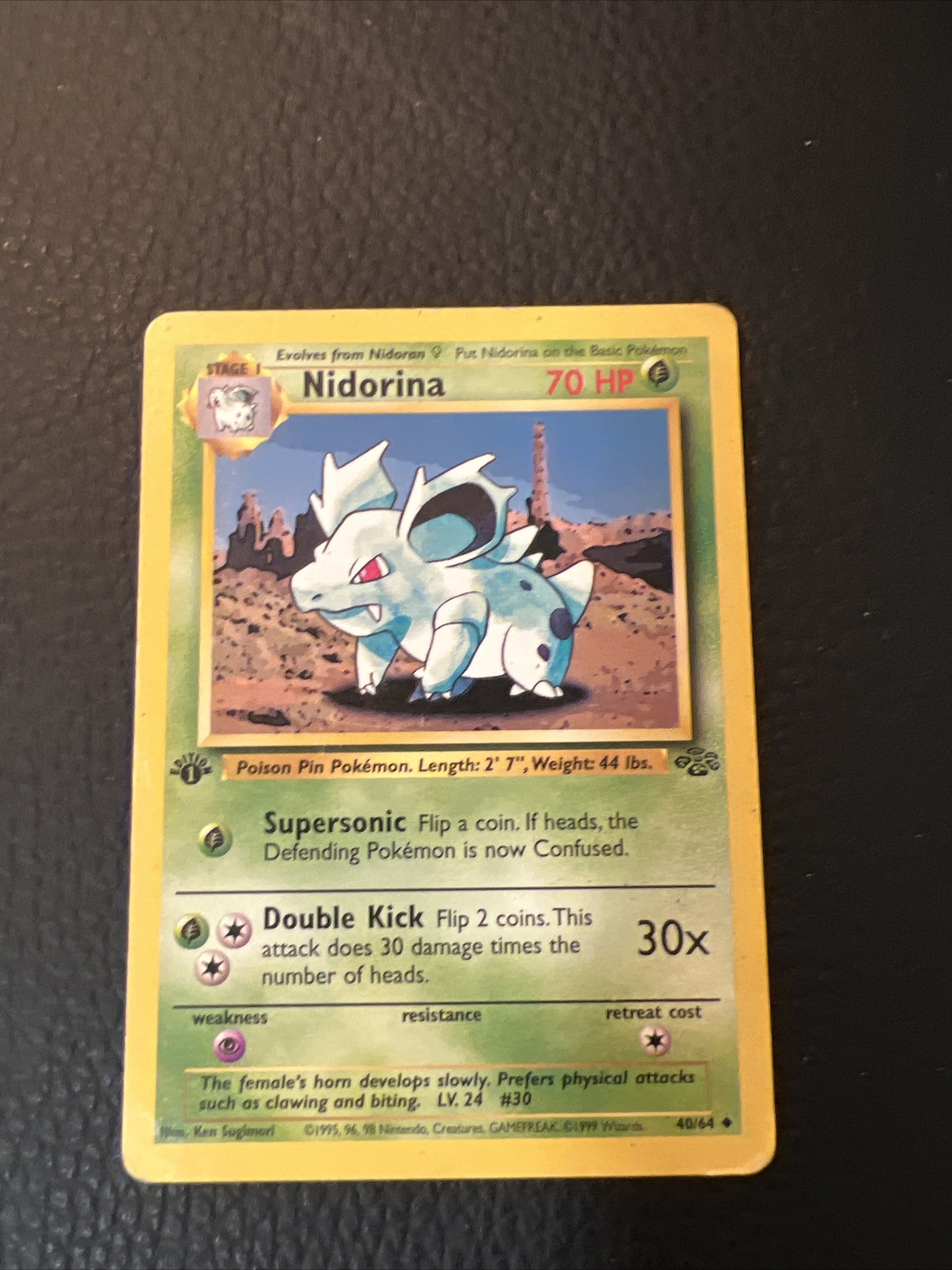 Pokémon TCG Nidorina Jungle 40/64 Regular 1st Edition Vintage 1999 LP *