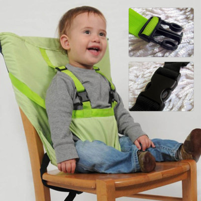 Orange Baby Portable High Chair Seats Cover Safety Harness Toddler Foldable Safety Sack Belt