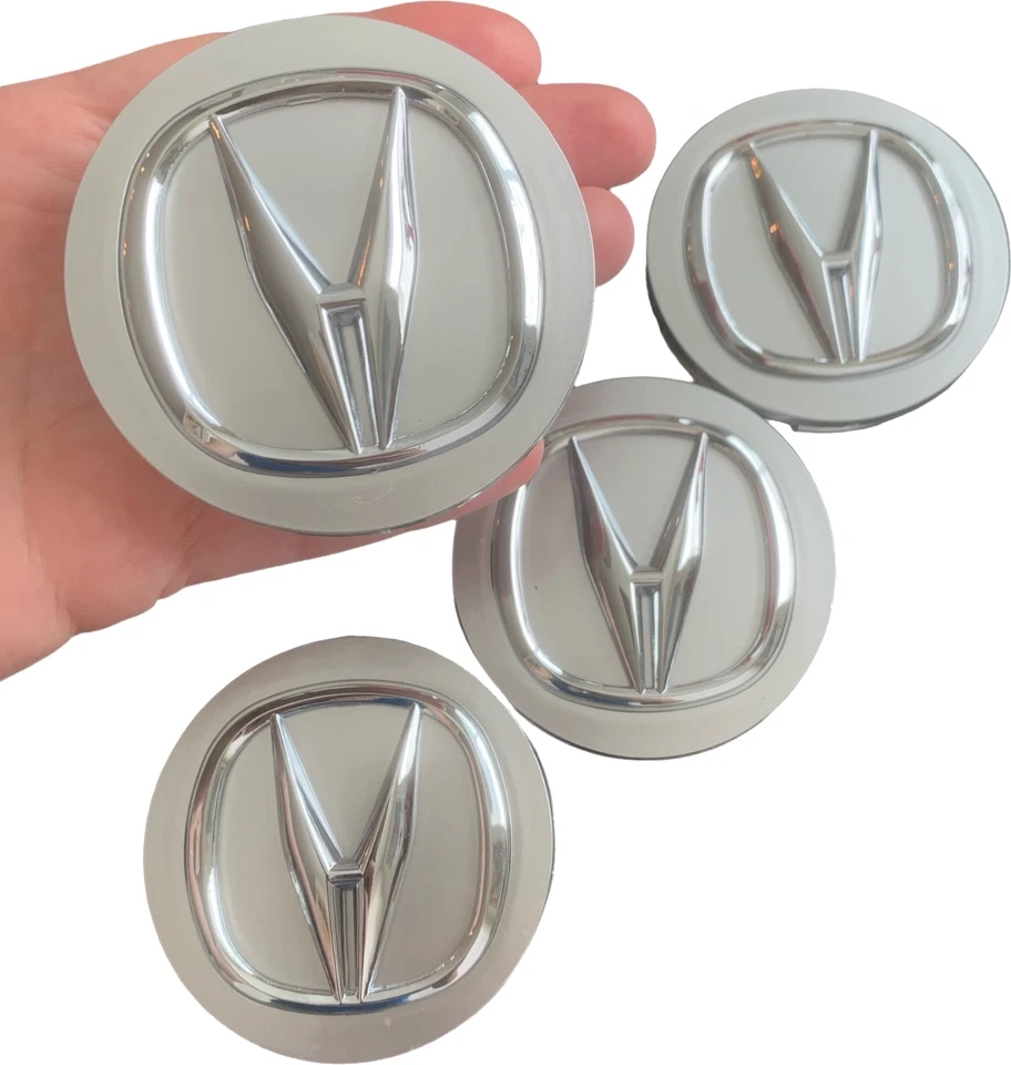 4x Acura Wheel Center Caps Silver Chrome Logo Hub Cover for RDX MDX TL RDX TSX - Image 3 of 4
