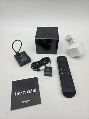 Amazon 4K Fire TV Cube Alexa 1st Gen EX69VW with AC adaptor,  and remote.