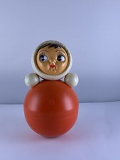 1960s Vintage USSR Russian Soviet Celluloid Sound Rattle Toy Doll Tumbler