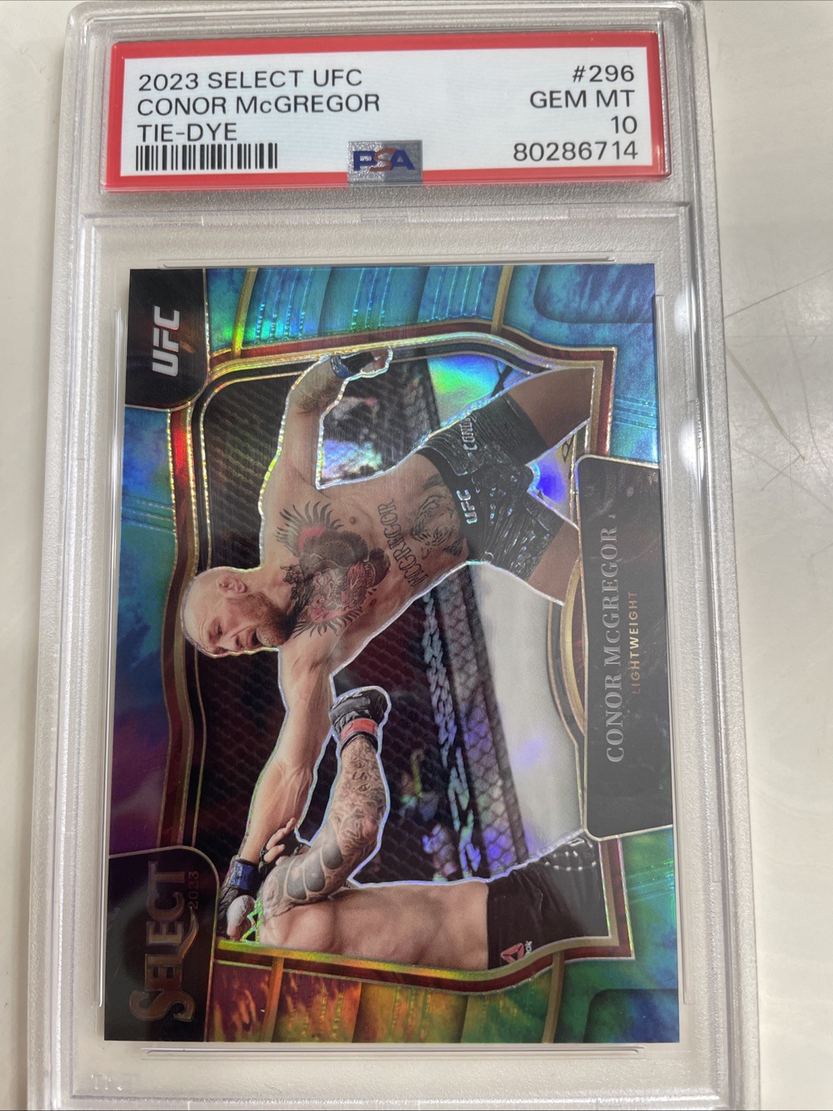 2023 Select UFC Conor McGregor Octagonside Tie-Dye Prizm #22/25 PSA 10 🔥🔥🔥