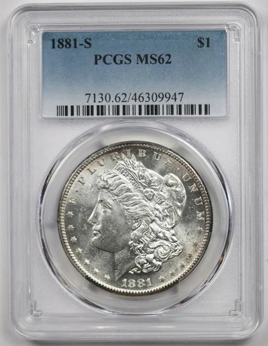 1881-S $1 PCGS MS 62 Morgan Silver Dollar