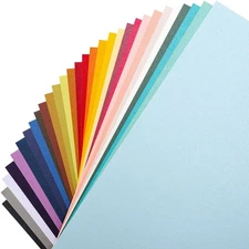Shimmer Cardstock - Standard A4 Size 8.5 x 11 inch - 90lb-250gsm, 30 Colors T...