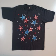 VTG Screen Stars Sz XL America Patriot Red White Blue Single Graphic T Shirt