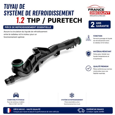 Tuyau liquide refroidissement pour CITROEN BERLINGO 1.2 PURECTECH - 9807502380 - Photo 1/4