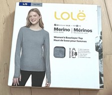 Lole Merino Wool Blend Women's Baselayer Top Long Sleeve Gray Size L Fast-Drying