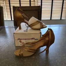 Dancesport Shoes Women  s Bronze Ballroom Dance Heels Sz 6.5