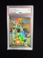 1997 Topps Finest Barry Sanders Dominators #200 REFRACTOR PSA 9 