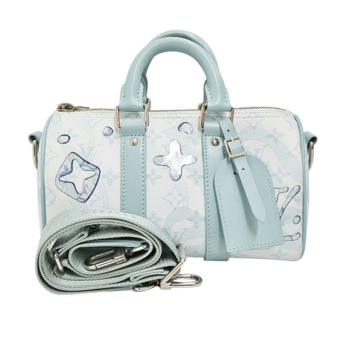 AUTH LOUIS VUITTON KEEPALL BANDOULIERE 25 M22527 PVC LEATHER 2WAY BAG WOMENS F/S