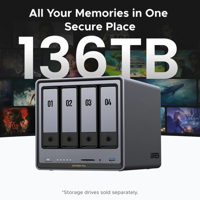 UGREEN NASync DXP4800 Plus 4-Bay NAS | 10GbE | Custom w/ IronWolf