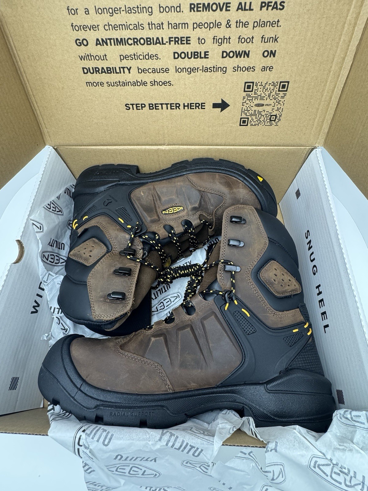 KEEN DOV 8" UOMO UTILITY CARBON TOE EH IMPERMEABILE ISOLATO 1024222D TAGLIA 12D