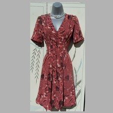 Pearl Lowe Forties Style Pink Tea Dress Size 12