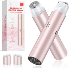 Bikini Trimmer for Women, Dual Head Face Shaver Body Hair Trimmmer, IPX7 Waterpr