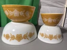Vintage ~ Pyrex ~ Butterfly ~ Gold Set of 4 Nesting Mixing Bowls 401 402 403 404