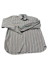 Paul Fredrick Dress Shirt Men Xl Multicolor Button Down 100 Cotton