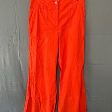 Anthropologie Maeve The Colette Cropped Wide Leg Pants Bright Red-Orange