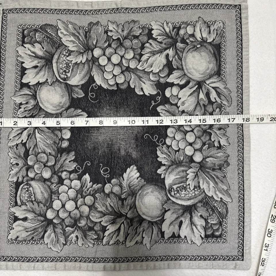 Williams Sonoma Jacquard FRUTTA Guardanapos Conjunto de 3 Algodão Cinza Feito na Itália Excelente Estado Usado - Imagem 3 de 4