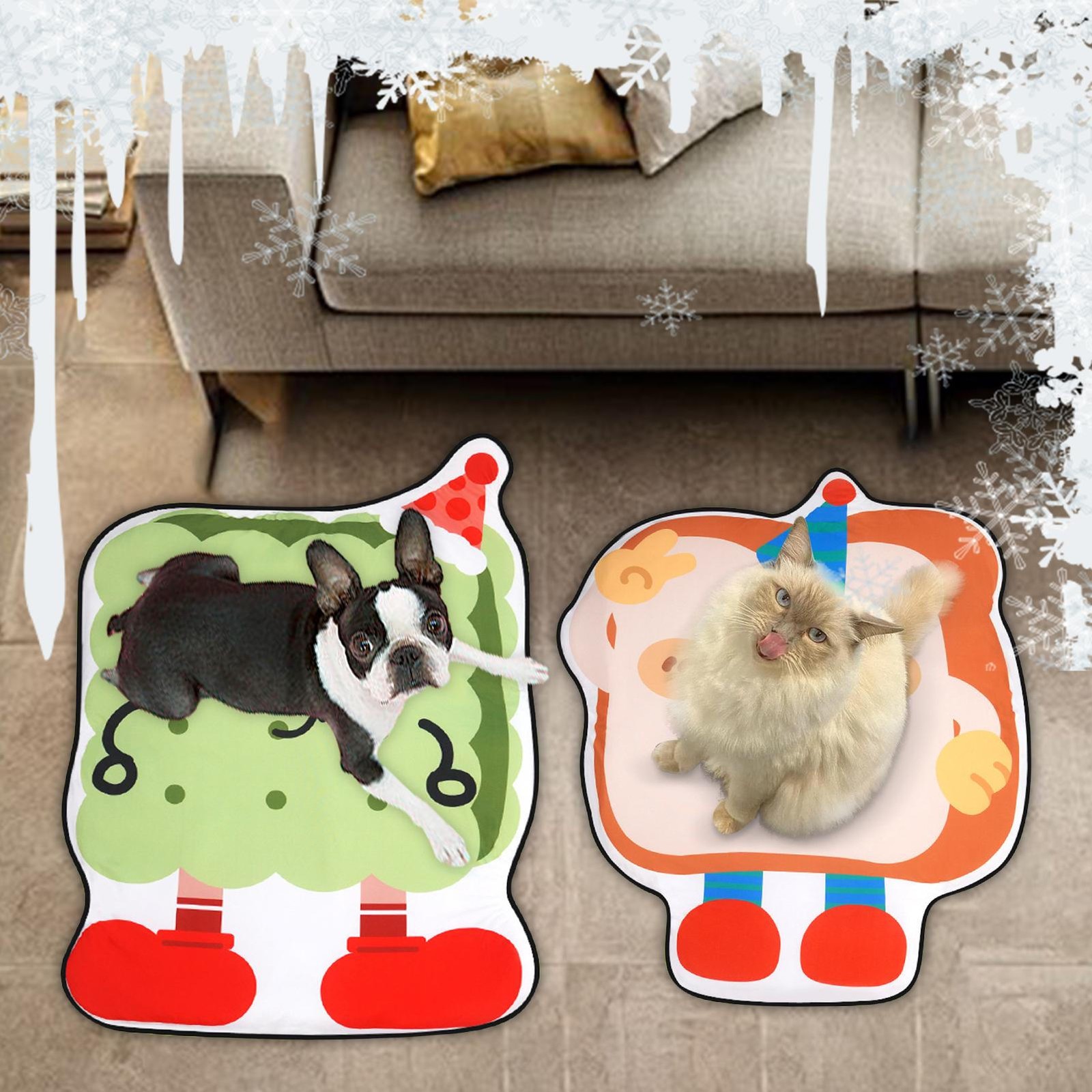 Linda almohadilla de hielo para mascotas dibujos animados perro alfombra de enfriamiento universal almohadilla para cama para mascotas suministros para mascotas