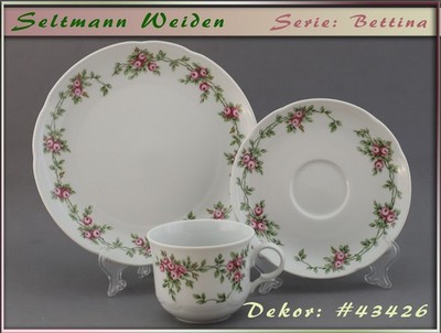 Ein 3er Kaffeegedeck Seltmann Weiden BETTINA  #43425  teller tasse